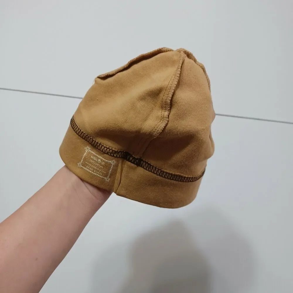 Natural Life Easy Rider Baby Girls Peace Star‎ 100% Cotton Brown Pink Beanie Hat
